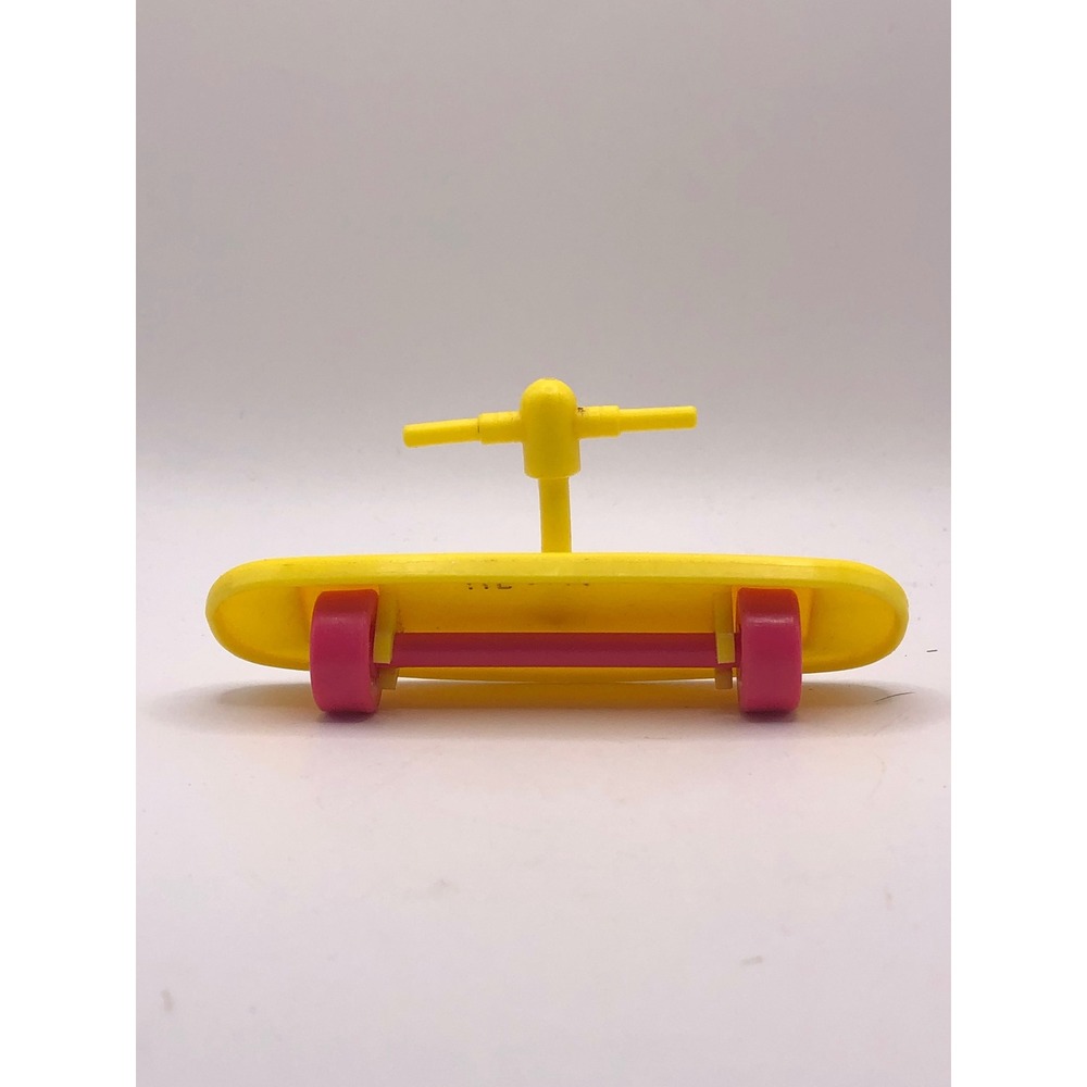 Vintage 1990 McDonald's Happy Meal Toy Yellow Skateboard Pink Wheels A1